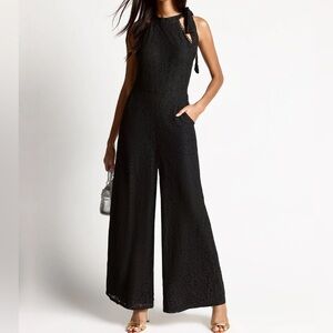 NY&CO - Just Me • Lace Halter Neck Wide Leg Jumpsuit